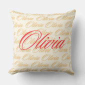 オリビア名パターンデザイン クッション (正面)