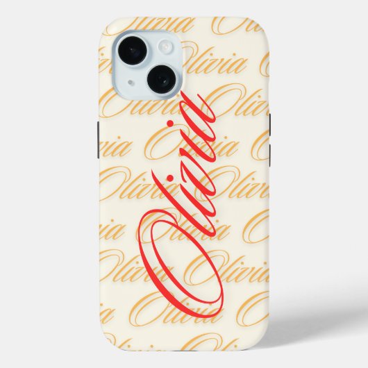 オリビア名パターンデザイン Case-Mate iPhoneケース (裏面)