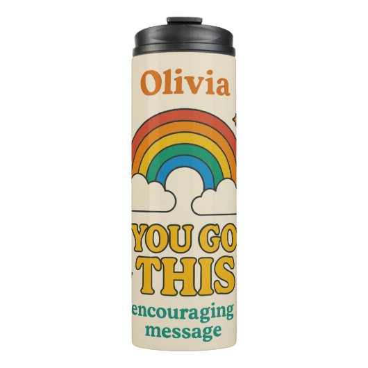 「オリビア得君この励ましのメッセージ」 タンブラー (正面)