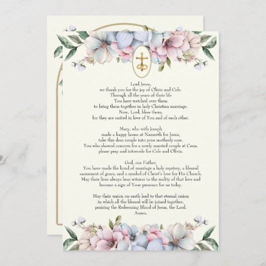 オリビア祈りの言葉カード 招待状 (正面/裏面)