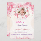 オリビア・ウィルソンのためのバプテスマ招待状 招待状 (正面/裏面)