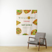 オリビア・グリーン ベイビー ピザ トマト ベイビー シャワー タペストリー (インサイチュ)