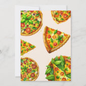 オリビア・グリーン 赤ちゃん歓迎会 ベイビー ピザ トマトズ 招待状 (裏面)