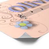 オリビア ミュージカル ネーム ベッドルーム ぬりえ 部屋 ポスター (角)