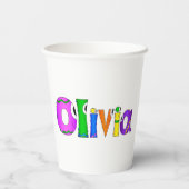 「オリビア」漫画のキャラクター名 紙コップ (裏面)