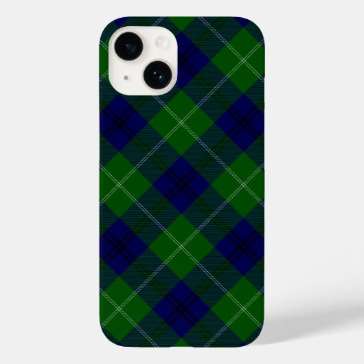 オリファント タータン ブルー グリーン プリント Case-Mate iPhoneケース (裏面)