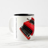 オリベッティのバレンタインのタイプライター ツートーンマグカップ (正面左)