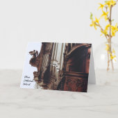 オリワ大聖堂のパイプオルガングリーティングカード カード (黄色い花)