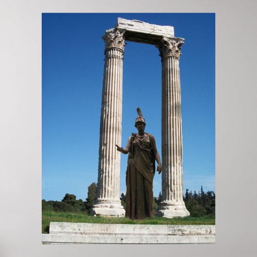 オリンピアのゼウス門の女神アテナの神殿 ポスター (正面)