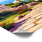 オリンピアギリシャのヴィンテージ旅行イラストレーション ポスター (角)