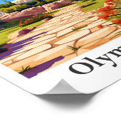 オリンピアギリシャ旅行アートヴィンテージイラストレーション ポスター (角)