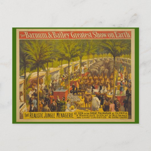 オリンピアサーカスのジャングルの不気味なポスター ポストカード (正面)