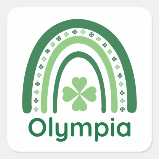 オリンピアネームクローバーボホレインボー スクエアシール (正面)