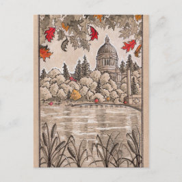 オリンピアワシントン州キャピトル建物アンドレイク ポストカード