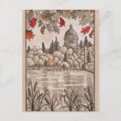 オリンピアワシントン州キャピトル建物アンドレイク ポストカード (正面)