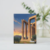 オリンピアンゼウスのアテネ神殿ギリシャ旅行 ポストカード (スタンド正面)