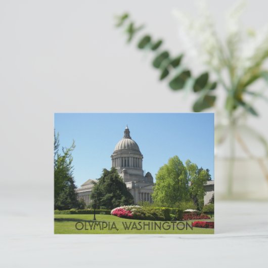 オリンピア,ワシントン州キャピトル旅行写真 ポストカード (スタンド正面)