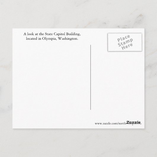 オリンピア，ワシントン州キャピトル旅行写真 ポストカード (裏面)
