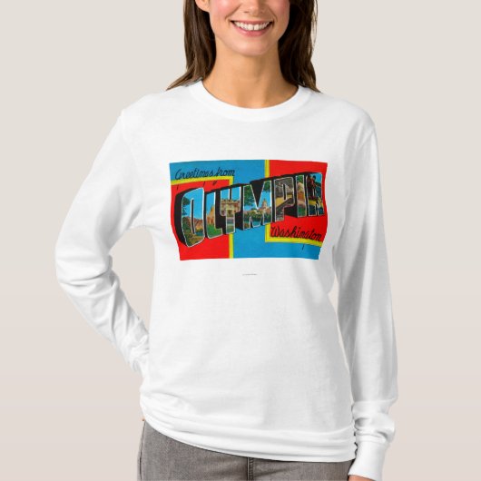 オリンピア、ワシントン州-大きい手紙場面2 Tシャツ (正面)