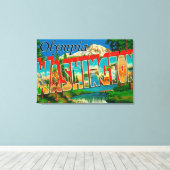 オリンピア，ワシントン – 大きな文字のシーン キャンバスプリント (インサイチュ (ウッドフロア))