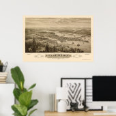 オリンピアWAパノラママップ – 1879 ポスター (ホームオフィス)