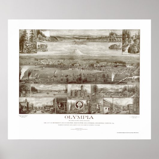 オリンピアWAパノラママップ – 1903 ポスター (正面)