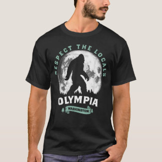 オリンピアWA 地元の伝説を敬う サスカッチ フルムーン Tシャツ