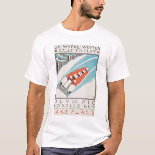 オリンピックおもしろいLake Placid 1936 WPA Tシャツ