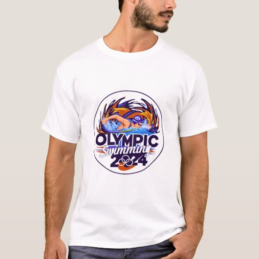 オリンピックのスイミングプール2024 Tシャツ (正面)