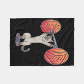 オリンピックのスナッチシャム猫の重量挙げボディービルド フリースブランケット (正面(横))