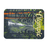 オリンピックナショナルパークイラストレーションレトロ マグネット (横)