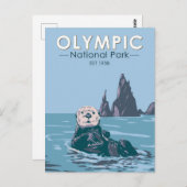 オリンピックナショナルパークシーオッターヴィンテージ ポストカード (正面/裏面)