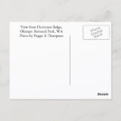 オリンピックナショナルパークハリケーンリッジ旅行写真 ポストカード (裏面)