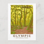 オリンピックナショナルパークホアレインフォレストトラベルアート ポストカード (正面)