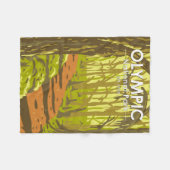 オリンピックナショナルパークホアレインフォレストワシントン フリースブランケット (正面(横))