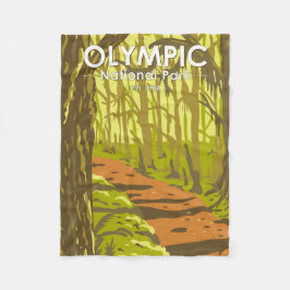 オリンピックナショナルパークホアレインフォレストワシントン フリースブランケット