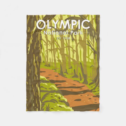 オリンピックナショナルパークホアレインフォレストワシントン フリースブランケット (正面)