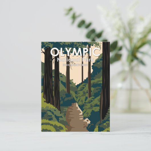 オリンピックナショナルパークホーレインフォレストヴィンテージ ポストカード (スタンド正面)
