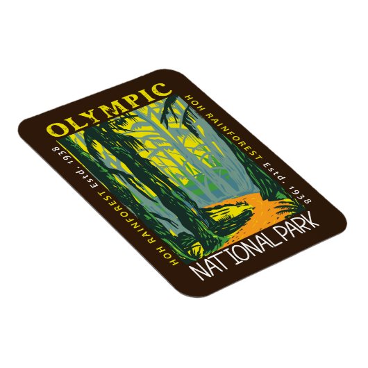 オリンピックナショナルパークホー雨林動揺して マグネット (右側)