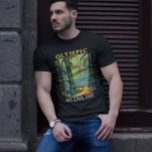 オリンピックナショナルパークホー雨林動揺して Tシャツ<br><div class="desc">オリンピックベクトルアートワークデザイン。この公園は、オリンピッ違うク山脈の劇的なピークから古い成長の森まで、いくつかの生態系に広がっている。</div>