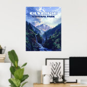 オリンピックナショナルパークワシントンマウンテンズヴィンテージ ポスター (ホームオフィス)