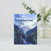 オリンピックナショナルパークワシントンマウンテンズヴィンテージ ポストカード (スタンド正面)