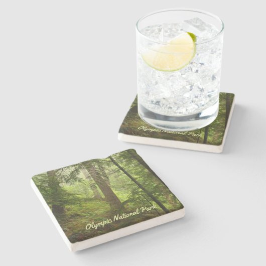 オリンピックナショナルパーク熱帯雨林写真 ストーンコースター (横)