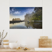 オリンピックナショナルビーチルビーでの夕日 ポスター (キッチン)