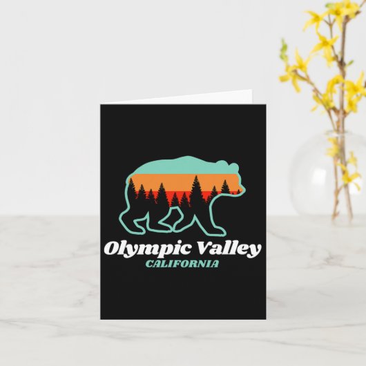 オリンピックバレーカリフォルニアスキースノーボーディングベア カード (黄色い花)