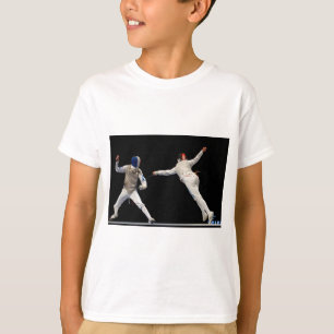 オリンピックフェンシングの突進および回避 Tシャツ