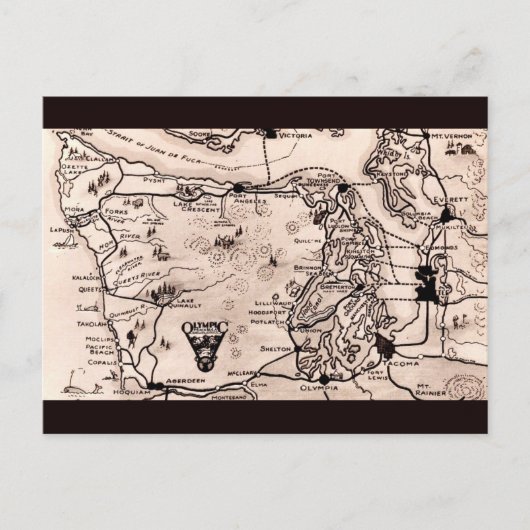 オリンピック半島マップ ポストカード (正面)