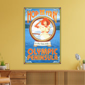 オリンピック半島、ワシントンホップザフェリー キャンバスプリント (インサイチュ (リビング))