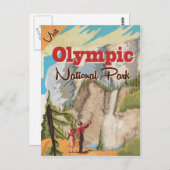 オリンピック国営公園ヴィンテージ旅行ポスター ポストカード (正面/裏面)