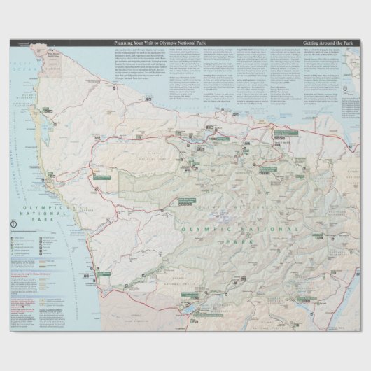 オリンピック国立公園の地図（2010年） ラッピングペーパー (フラット)